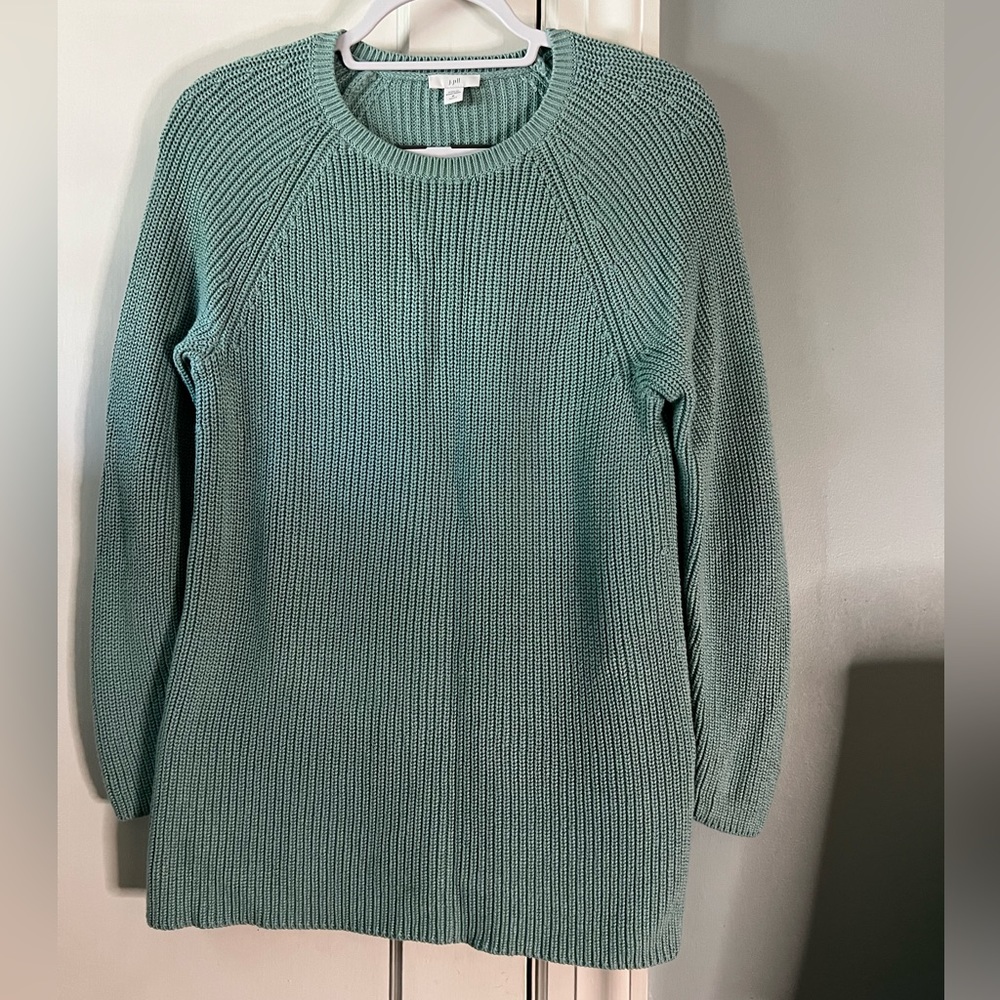 J.Jill crewneck classic  sweater in sea foam